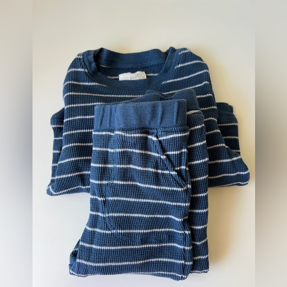 Blue Striped Kids Shirt & Top Set